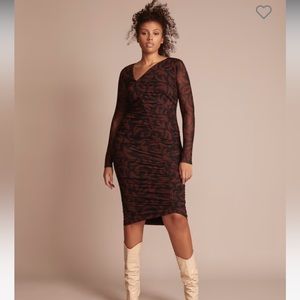 11 Honore Sade ruched midi dress